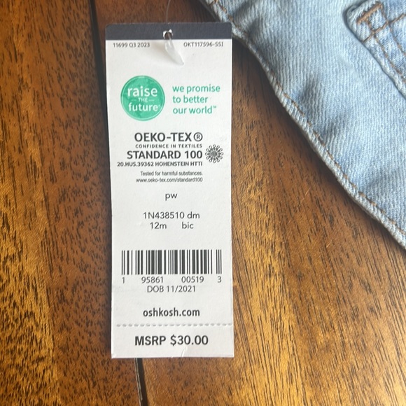 NWT Oshkosh 2 Pair Jeans Bundle, Size 12 Months - Picture 4 of 11